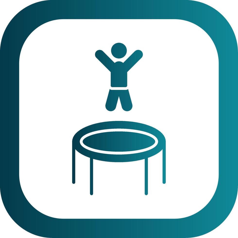 Trampoline Glyph Gradient Round Corner Icon vector