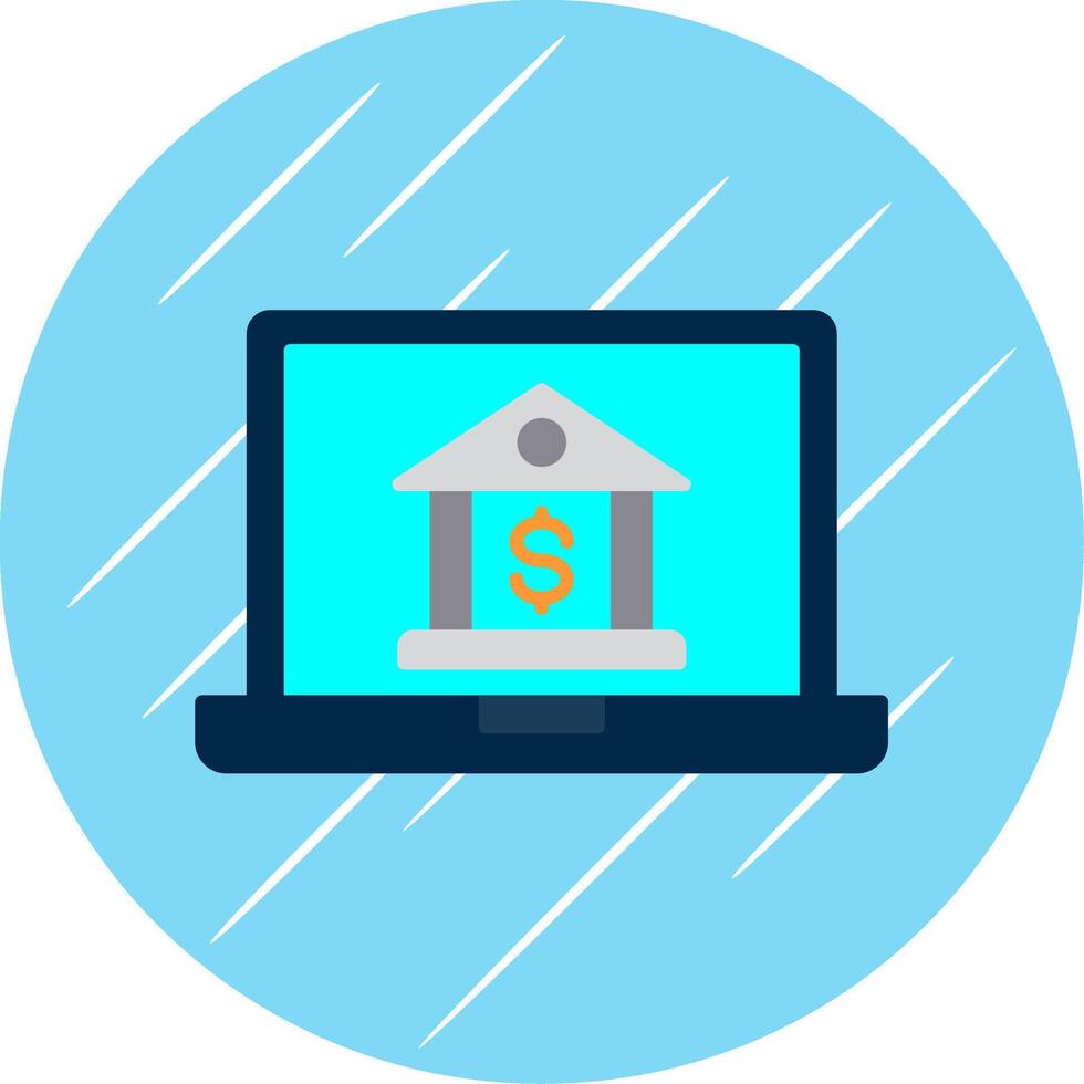 Online Banking Flat Blue Circle Icon vector