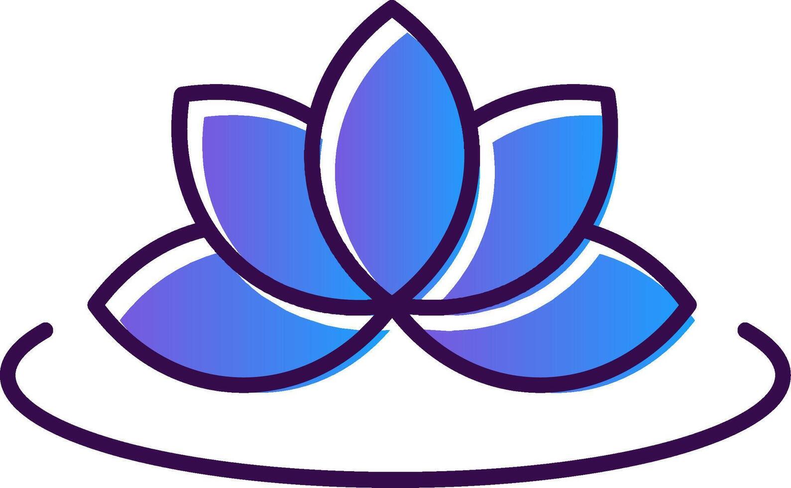 Lotus Gradient Filled Icon vector