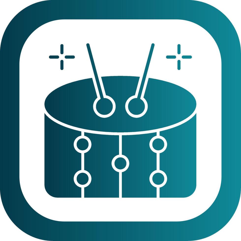 Drums Glyph Gradient Round Corner Icon vector