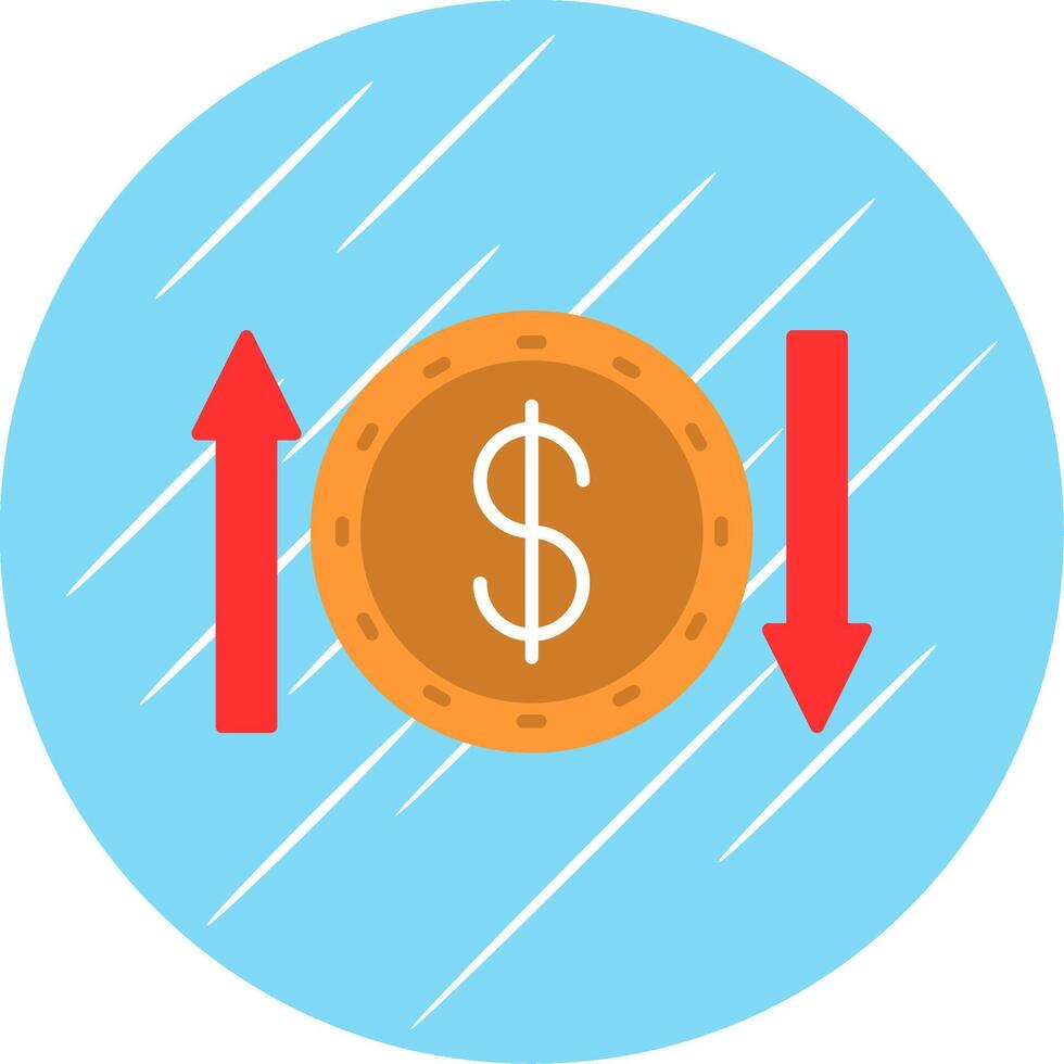 Money Transfer Flat Blue Circle Icon vector