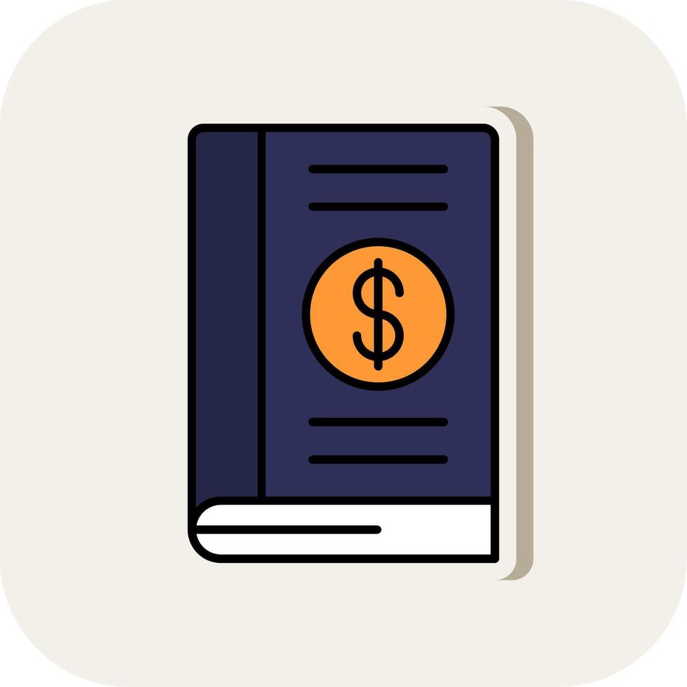 Accounting Book Line Filled White Shadow Icon vector