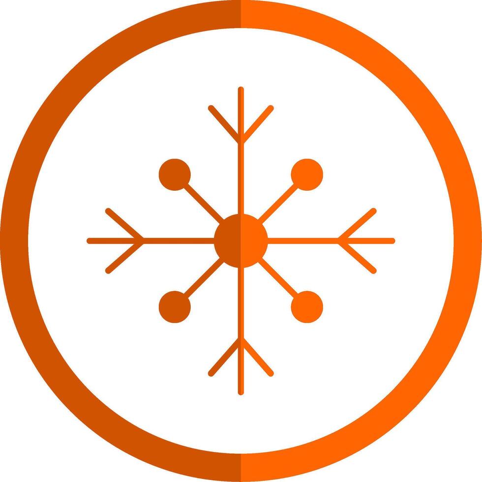 Snow Glyph Orange Circle Icon vector