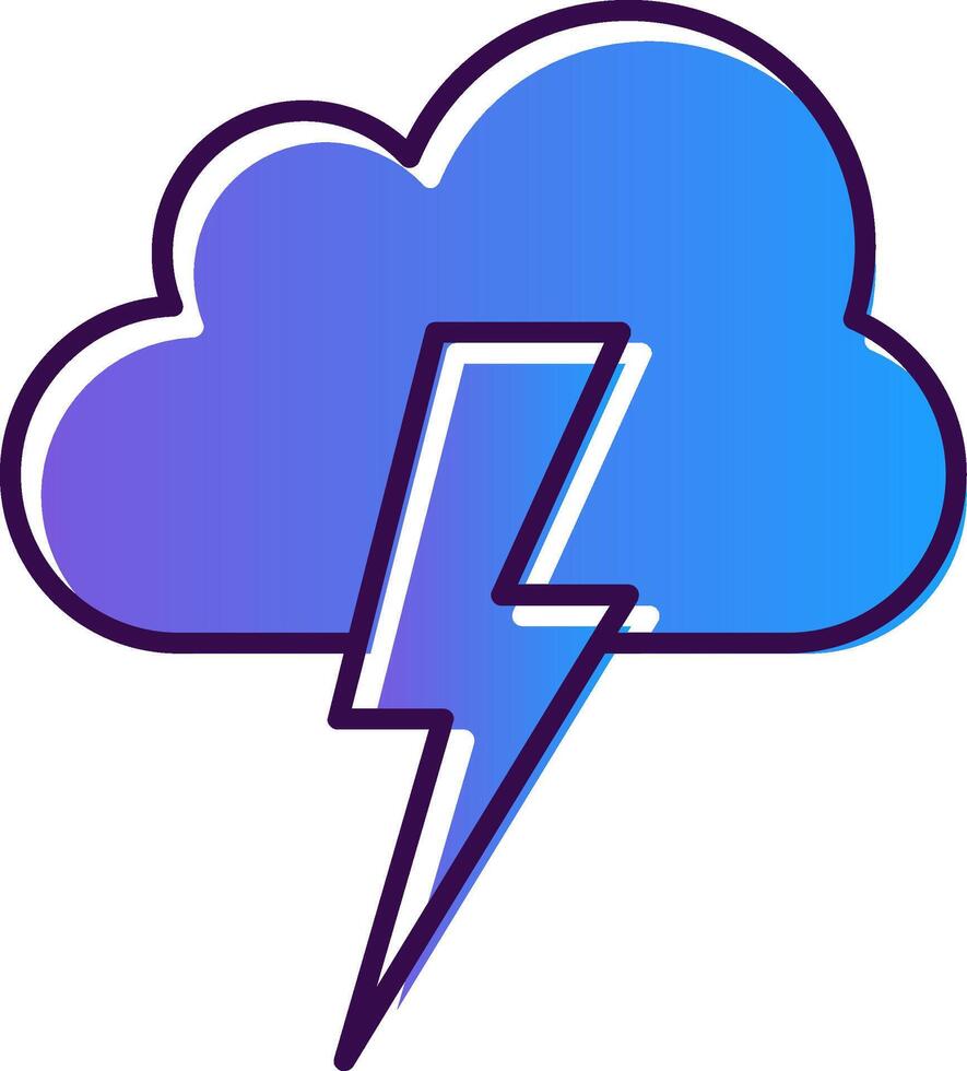 Lightning Gradient Filled Icon vector