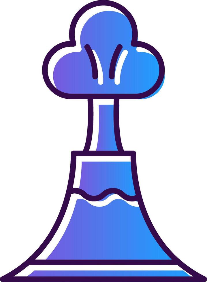Volcano Gradient Filled Icon vector