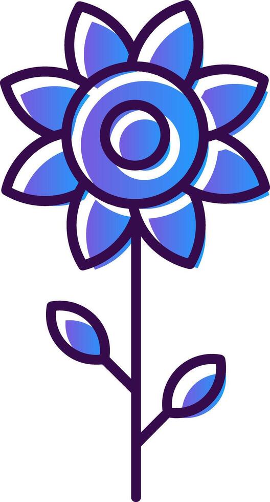 Sunflower Gradient Filled Icon vector