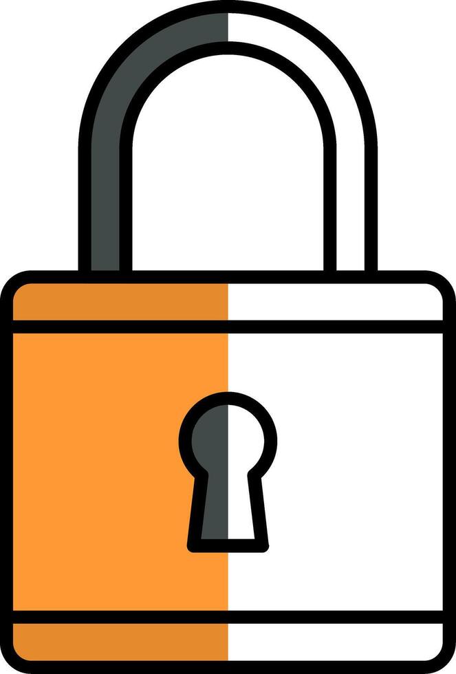 Locked Filled Half Cut Icon vector