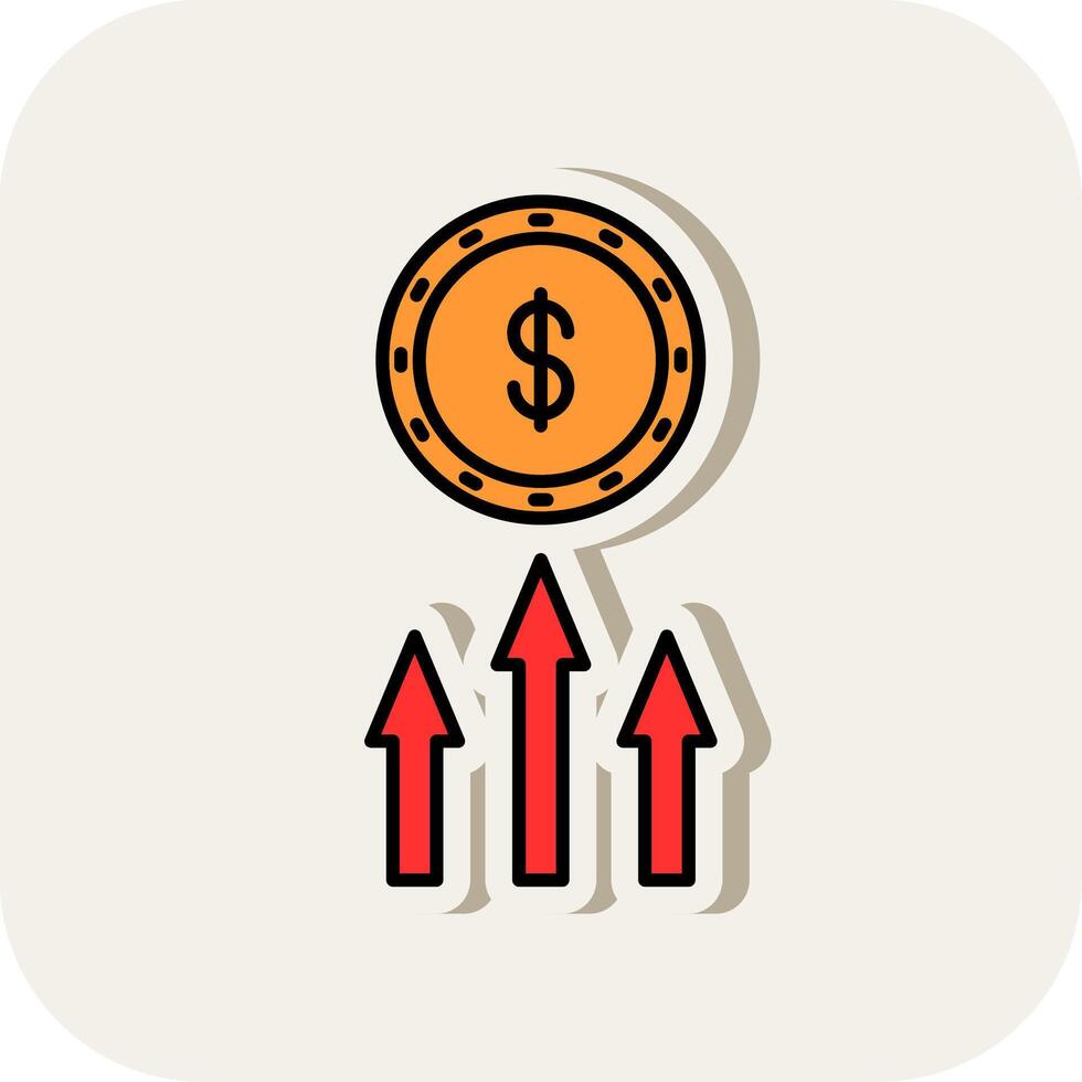 Income Line Filled White Shadow Icon vector