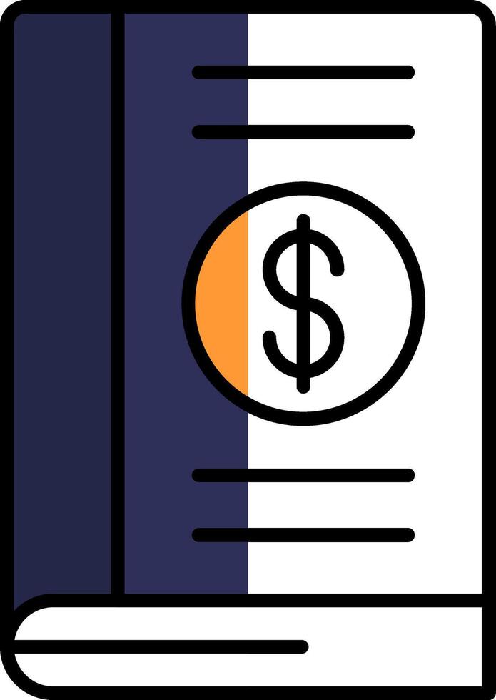 Accounting Book Filled Half Cut Icon vector