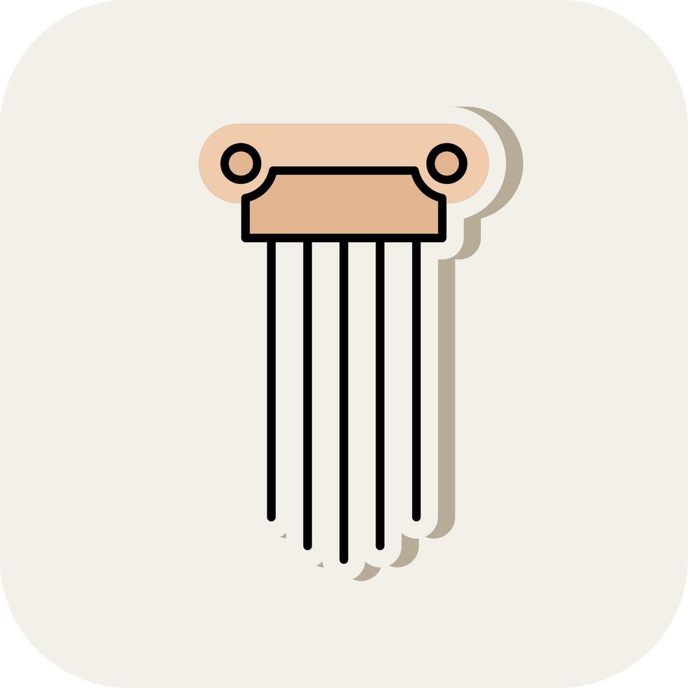 Greek Pillars Line Filled White Shadow Icon vector