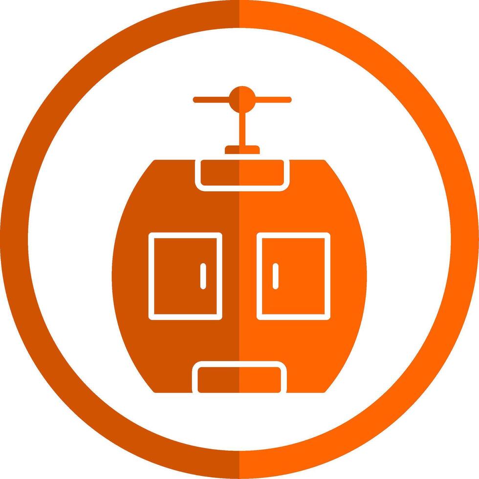 Gondola Glyph Orange Circle Icon vector