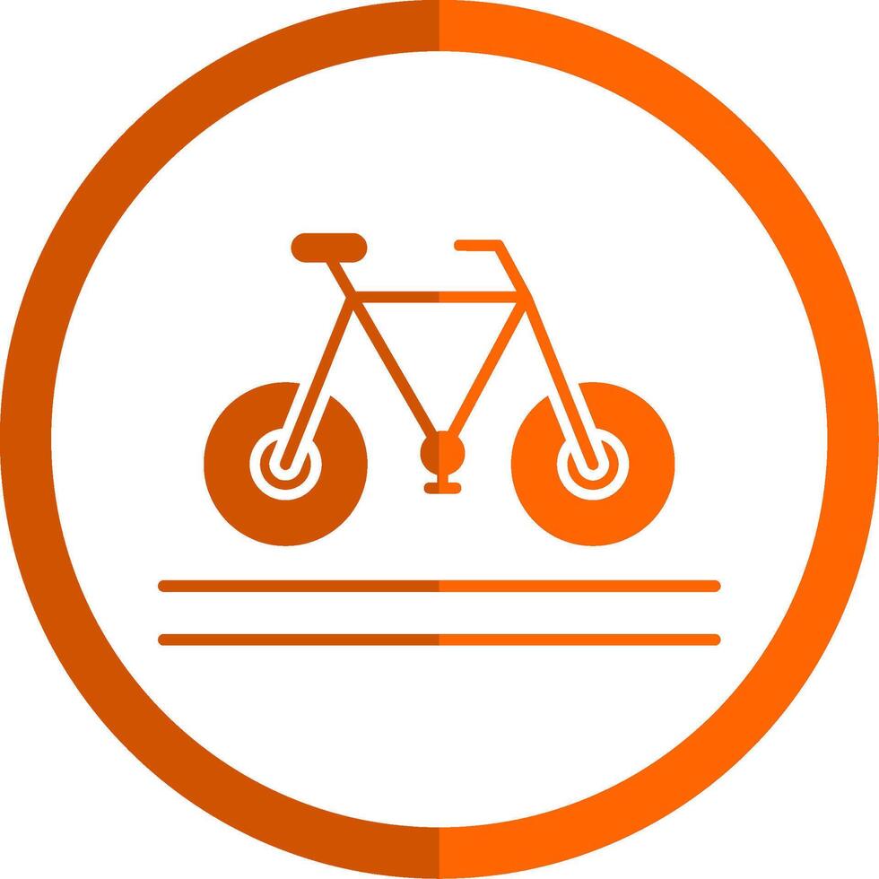 bicicleta glifo naranja circulo icono vector