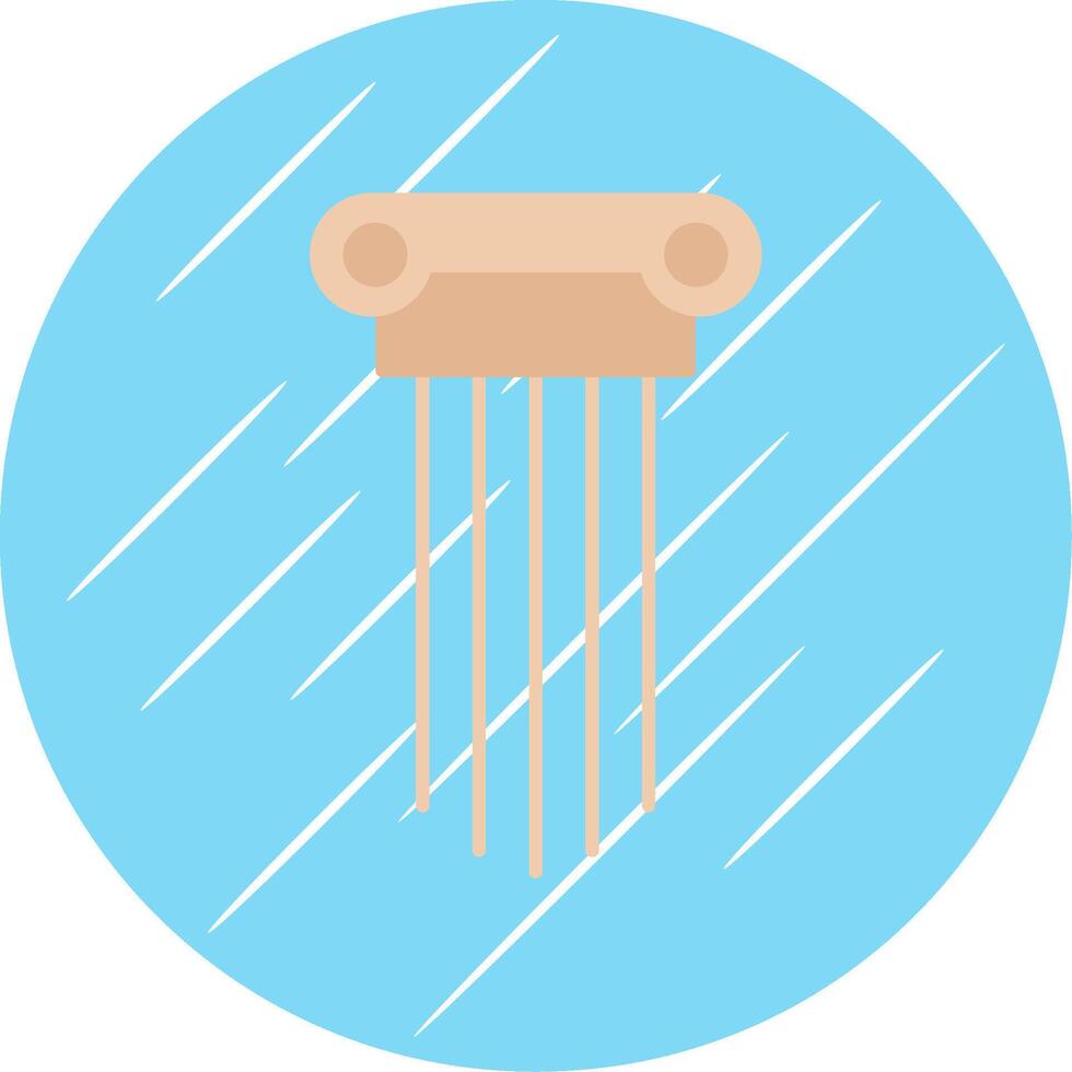 Greek Pillars Flat Blue Circle Icon vector