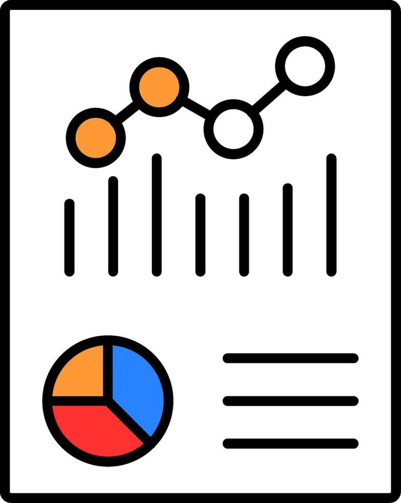 Graphical Report Filled Half Cut Icon vector