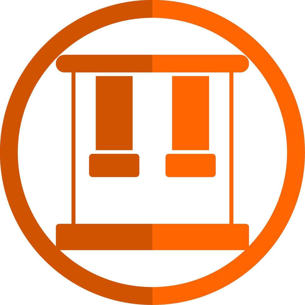 Trapeze Glyph Orange Circle Icon vector
