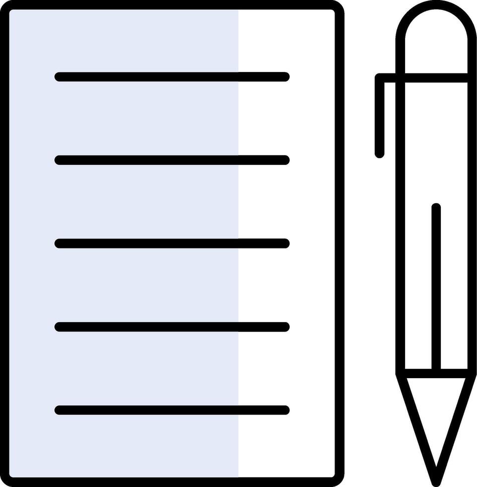 Pen And Paper Filled Half Cut Icon vector