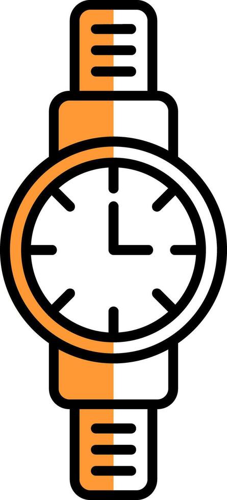Wristwatch Filled Half Cut Icon vector