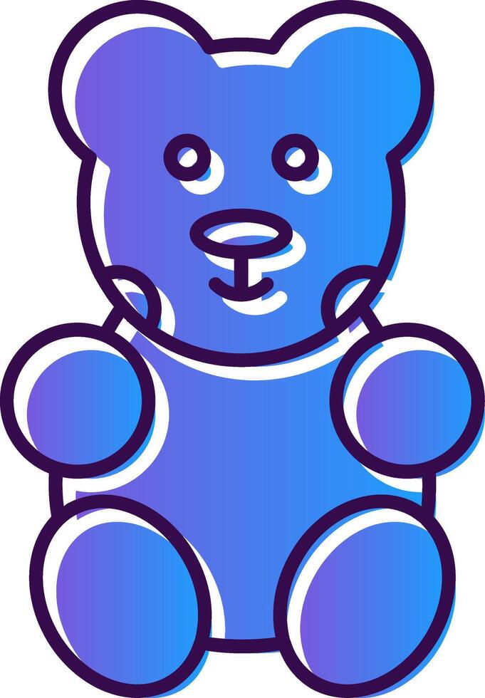 oso degradado lleno icono vector