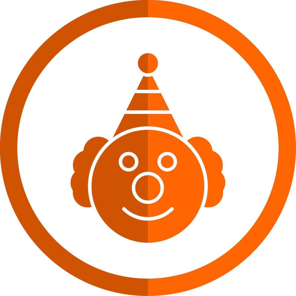 payaso glifo naranja circulo icono vector