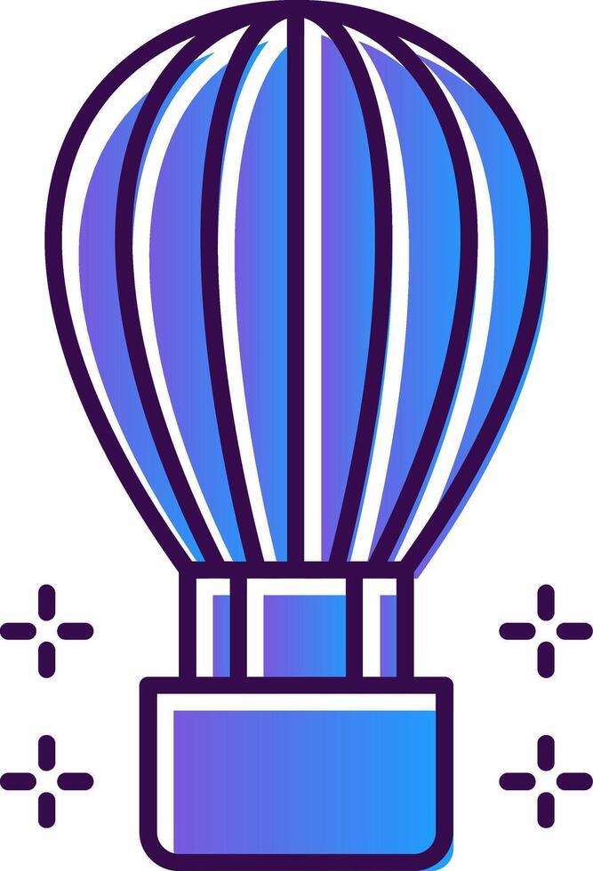 Hot Air Ballon Gradient Filled Icon vector