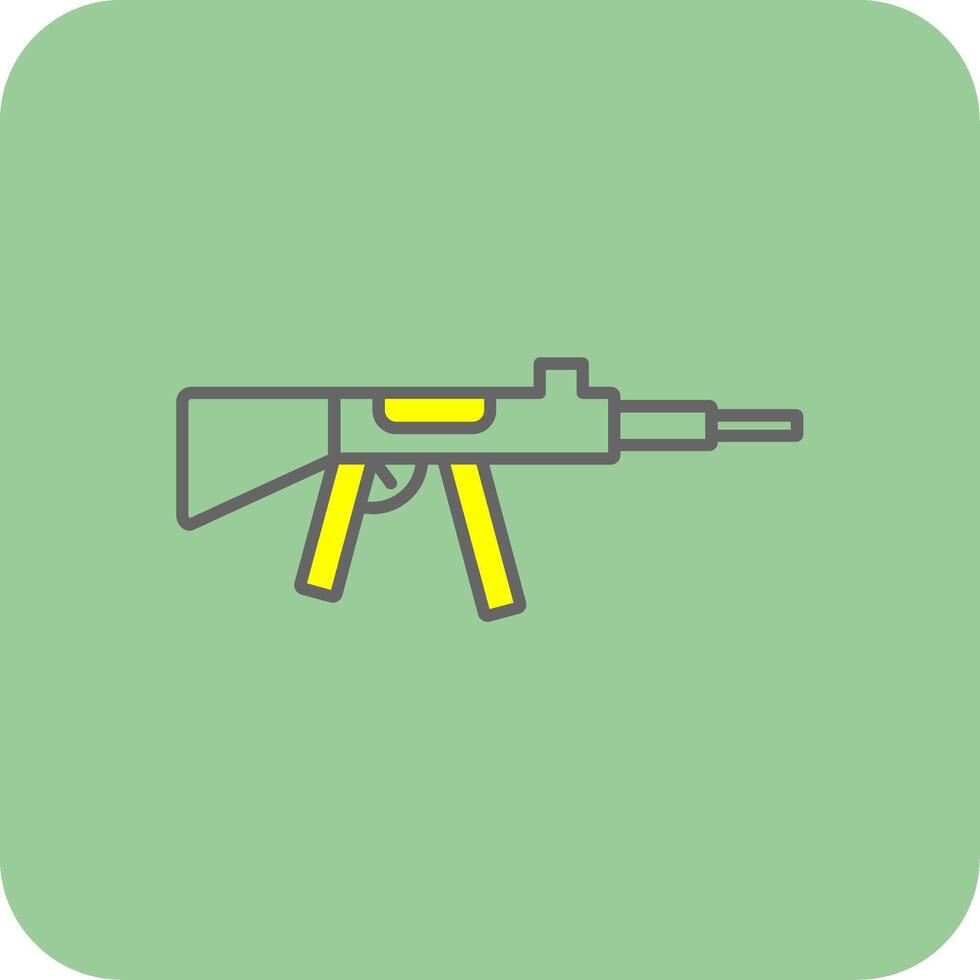 Machine Gun Filled Yellow Icon vector