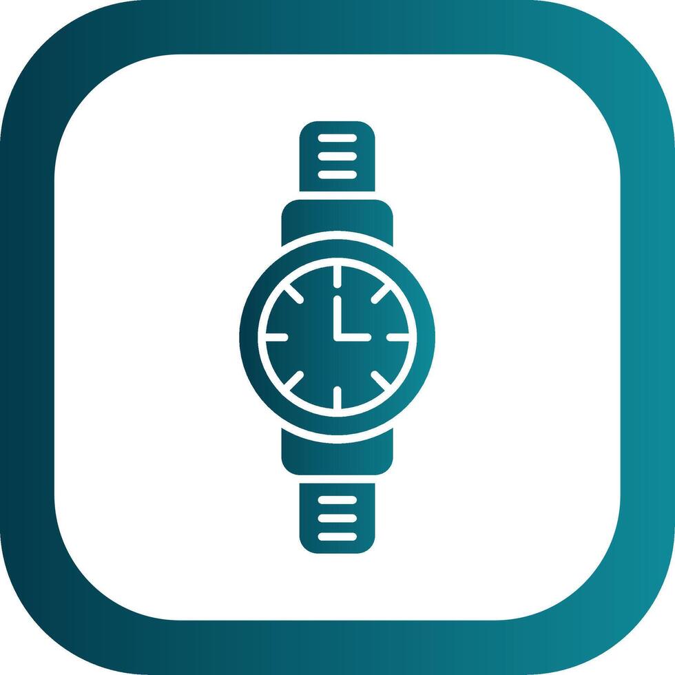 Wristwatch Glyph Gradient Round Corner Icon vector