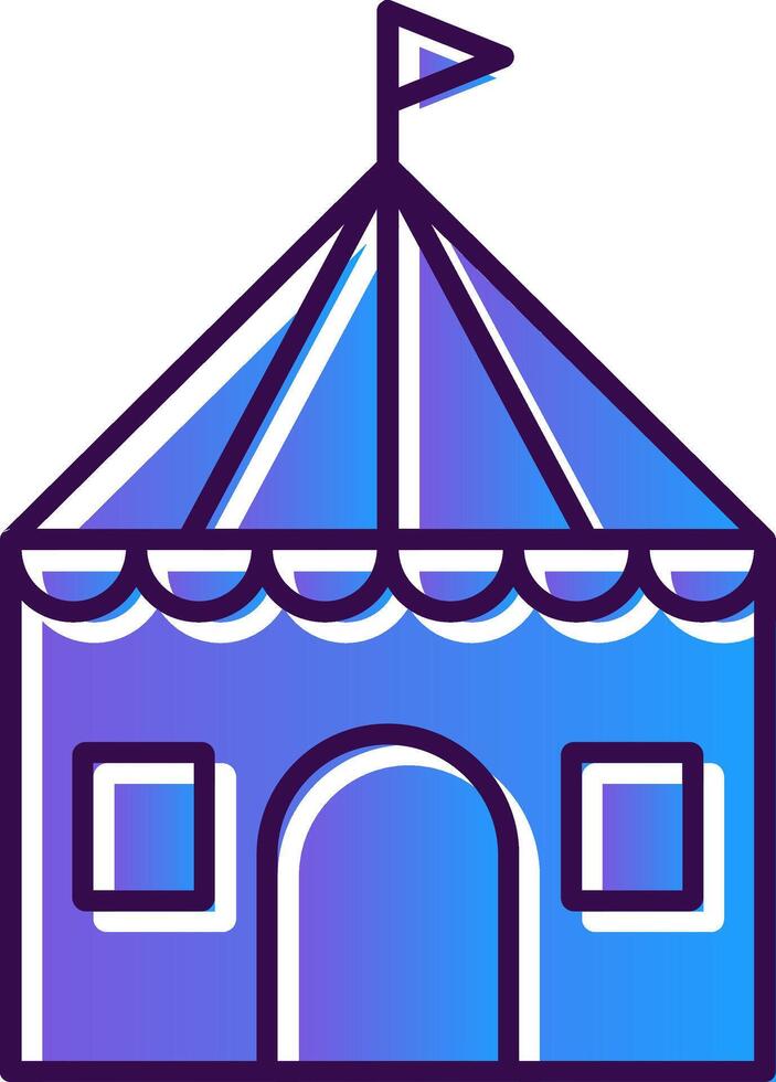 Circus Tent Gradient Filled Icon vector