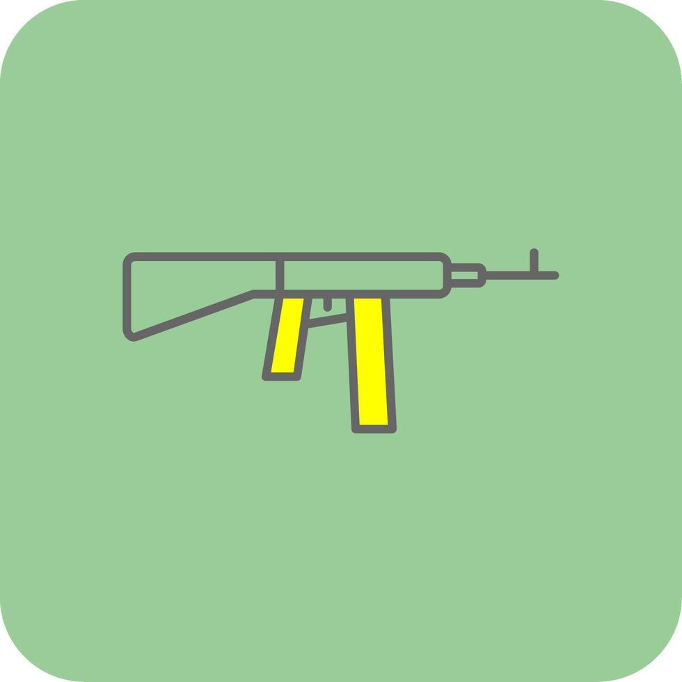 Rifle Filled Yellow Icon vector