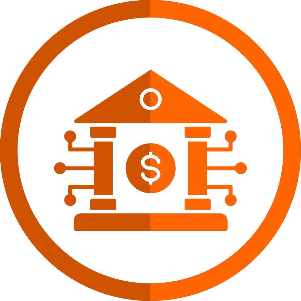 Banking System Glyph Orange Circle Icon vector