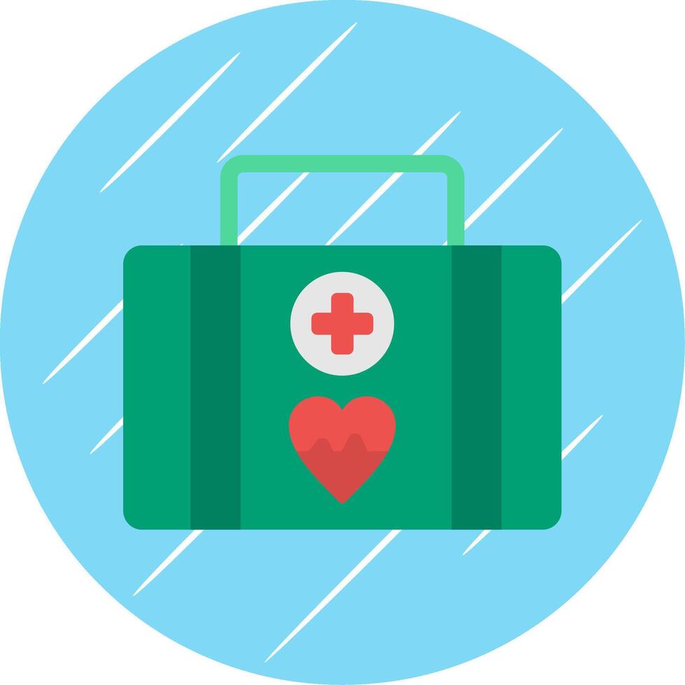 First Aid Kit Flat Blue Circle Icon vector