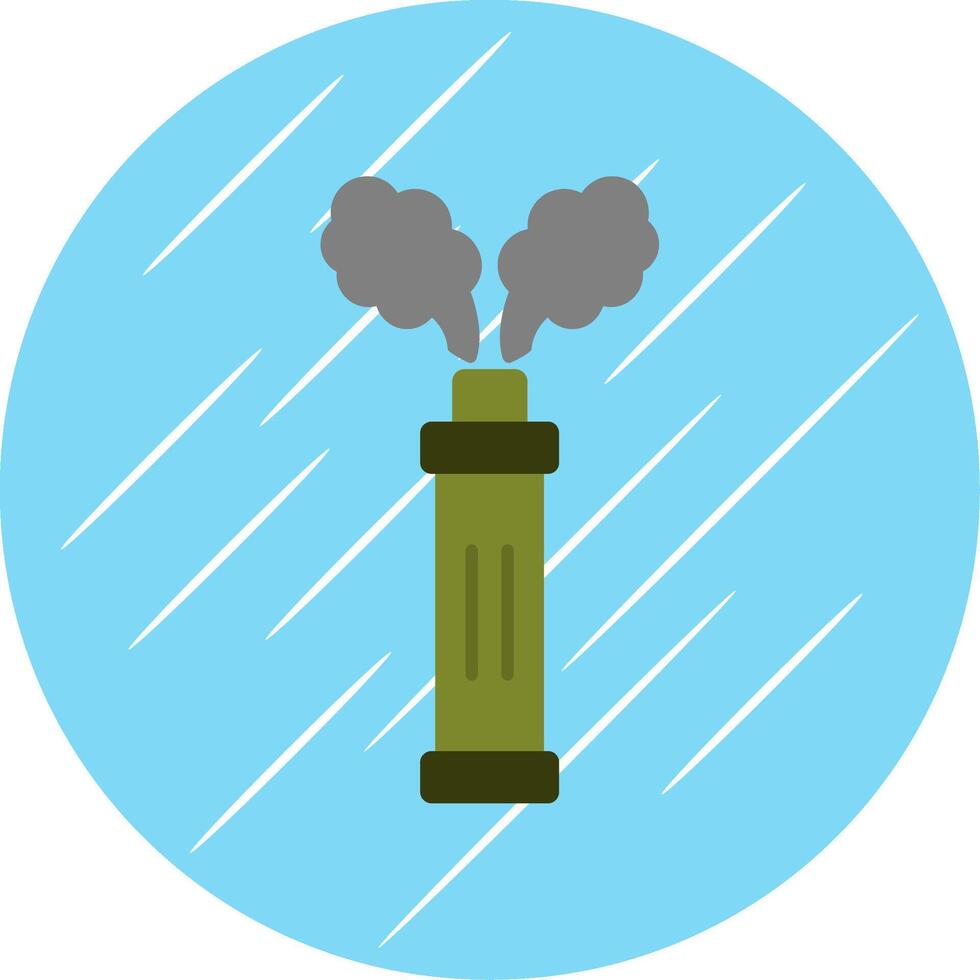 Smoke Grenade Flat Blue Circle Icon vector