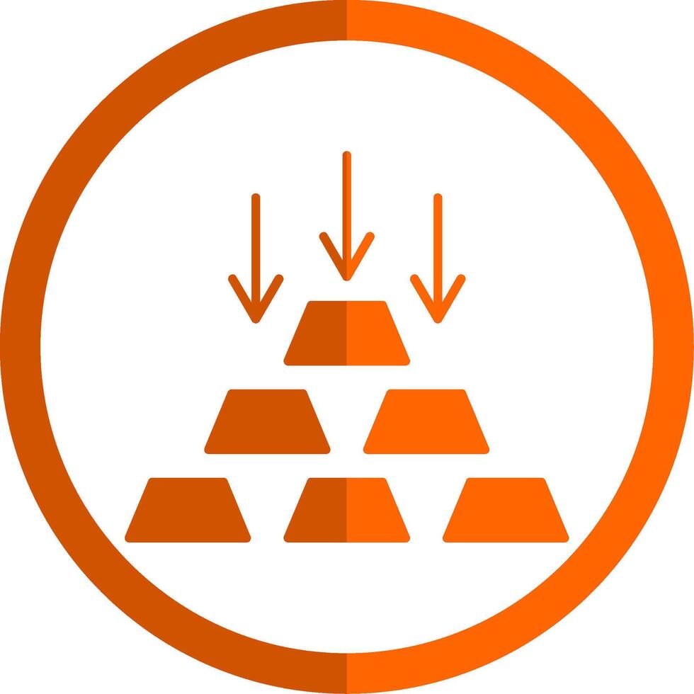 Gold Ingot Glyph Orange Circle Icon vector