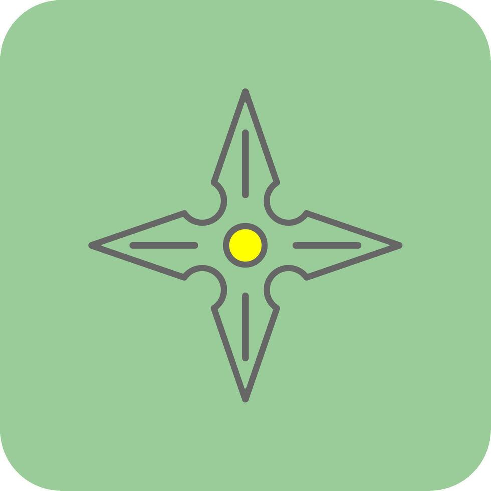 shuriken lleno amarillo icono vector