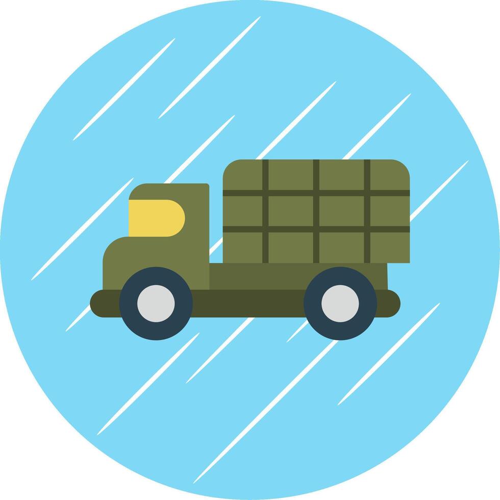 Military Truck Flat Blue Circle Icon vector