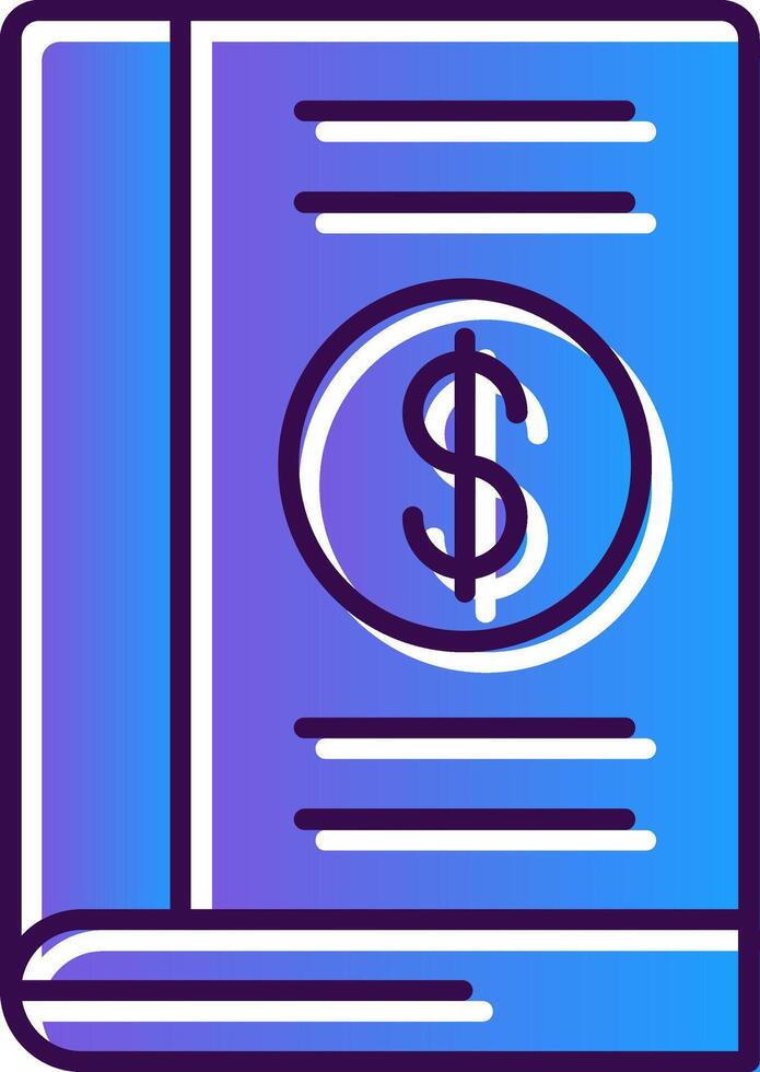 Accounting Book Gradient Filled Icon vector