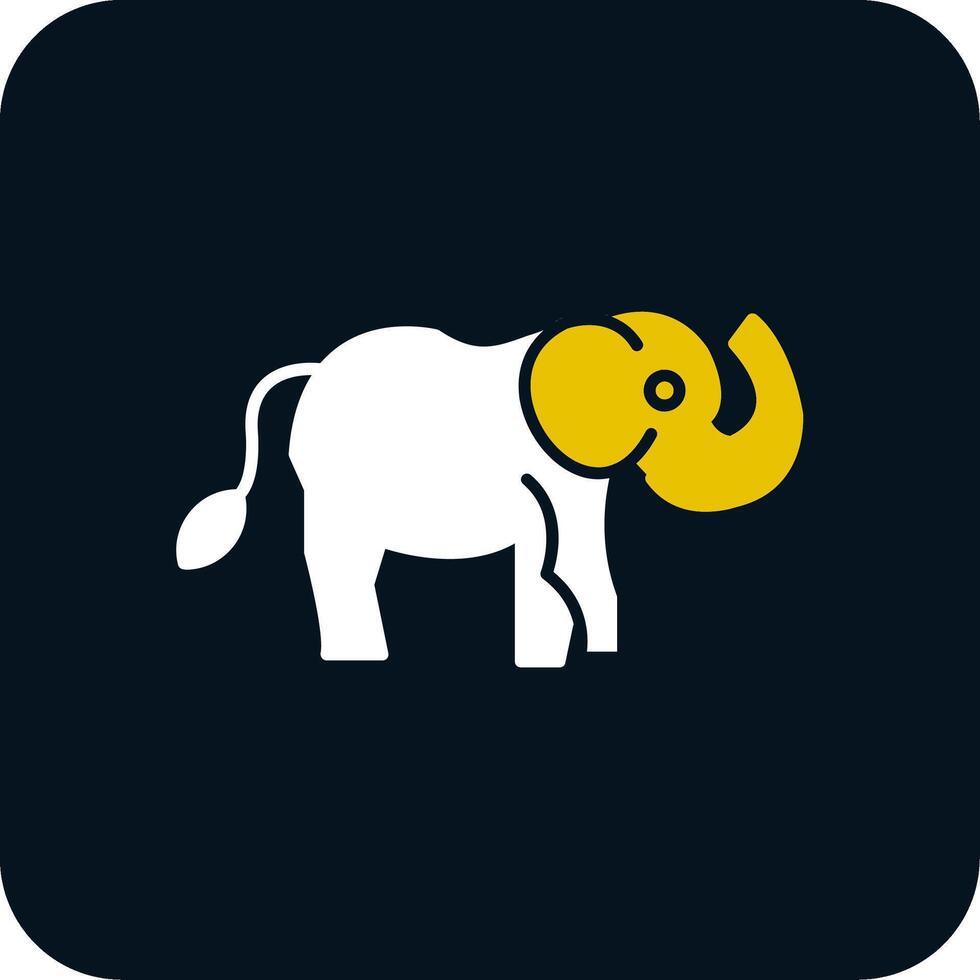 Elephant Glyph Two Color Icon vector