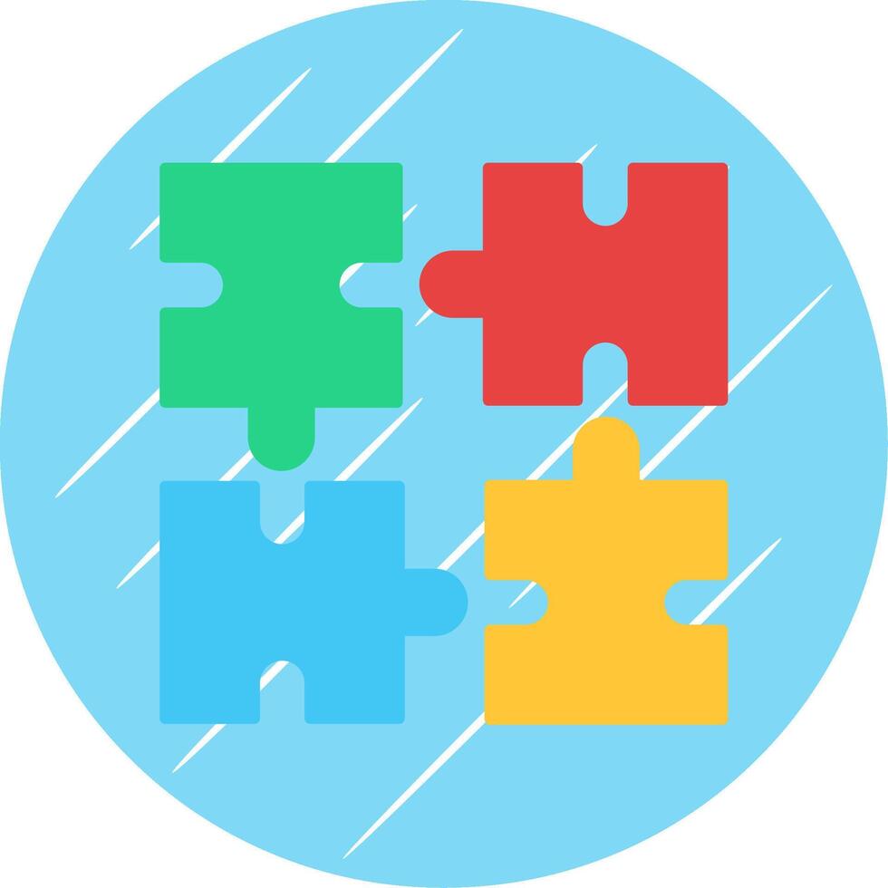 Puzzle Flat Blue Circle Icon vector