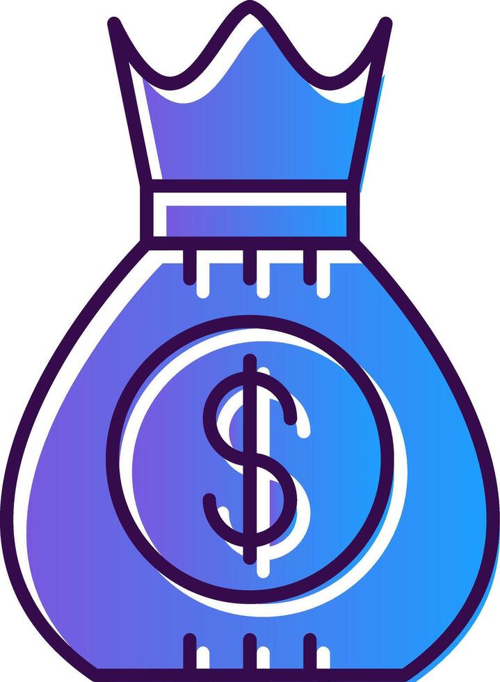 Dollar Sack Gradient Filled Icon vector