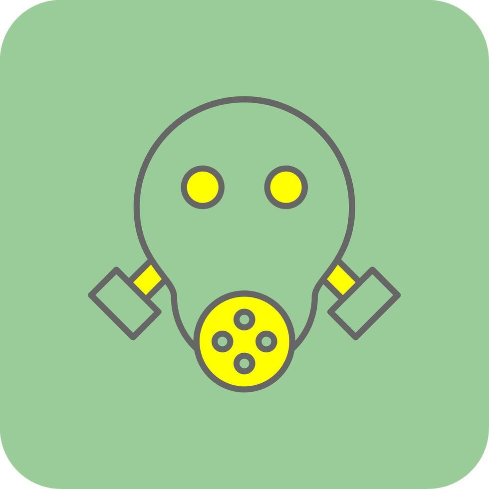 Gas Mask Filled Yellow Icon vector