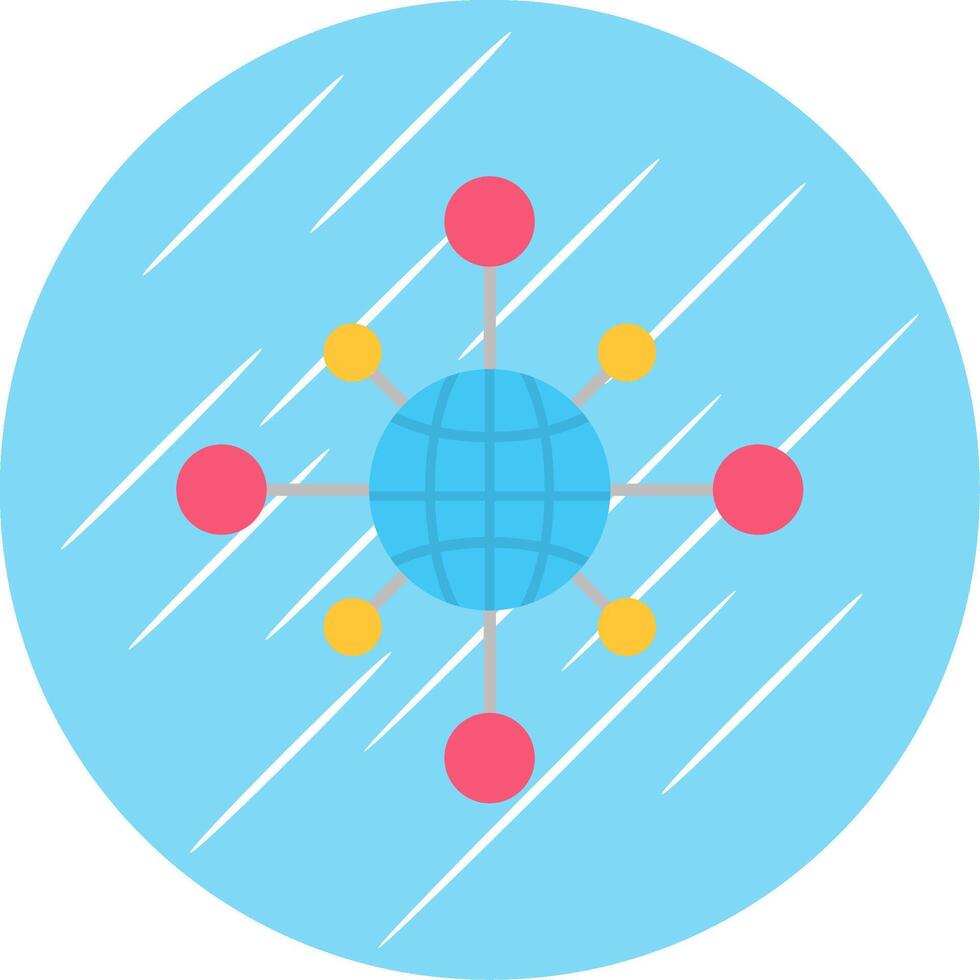 Networking Flat Blue Circle Icon vector