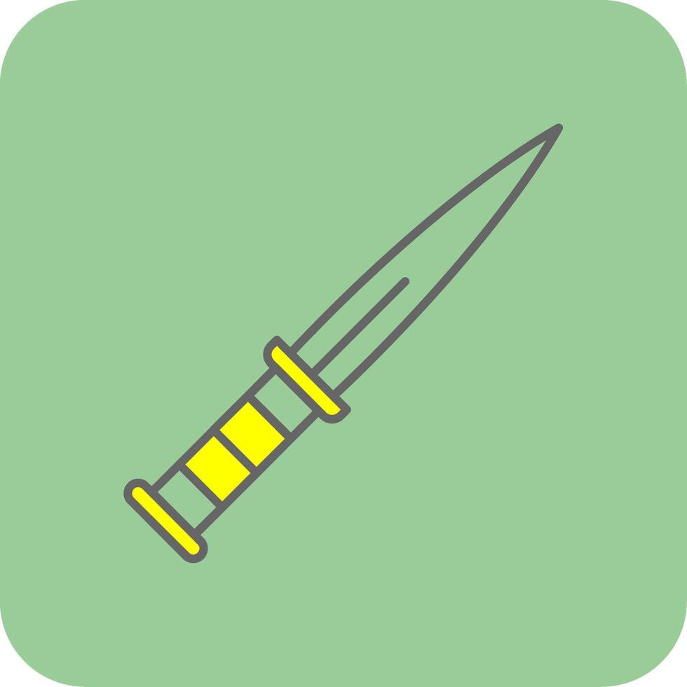 Dagger Filled Yellow Icon vector