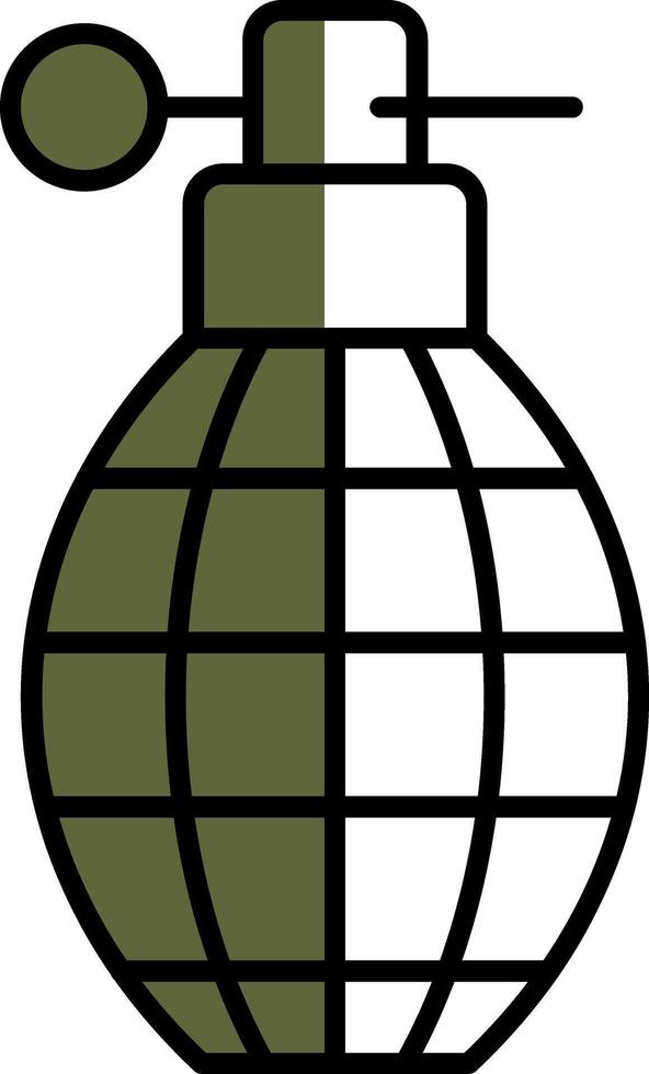 Grenade Filled Half Cut Icon vector