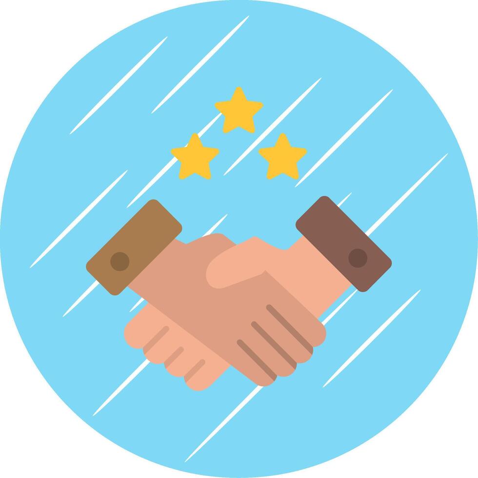 Partnership Handshake Flat Blue Circle Icon vector