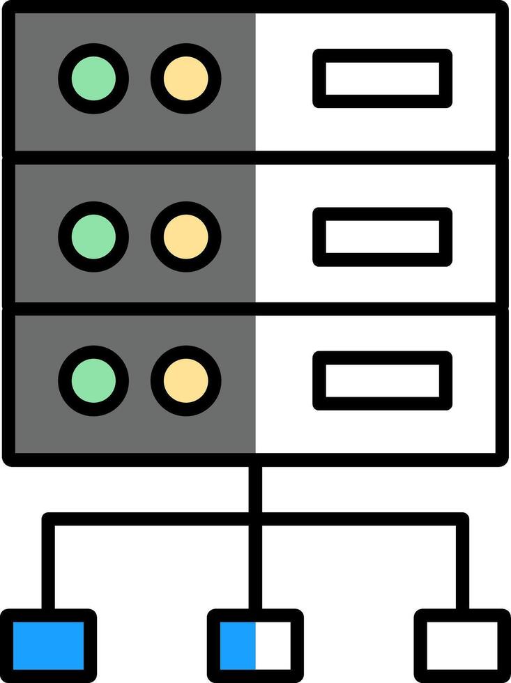 Structured Data Filled Half Cut Icon vector