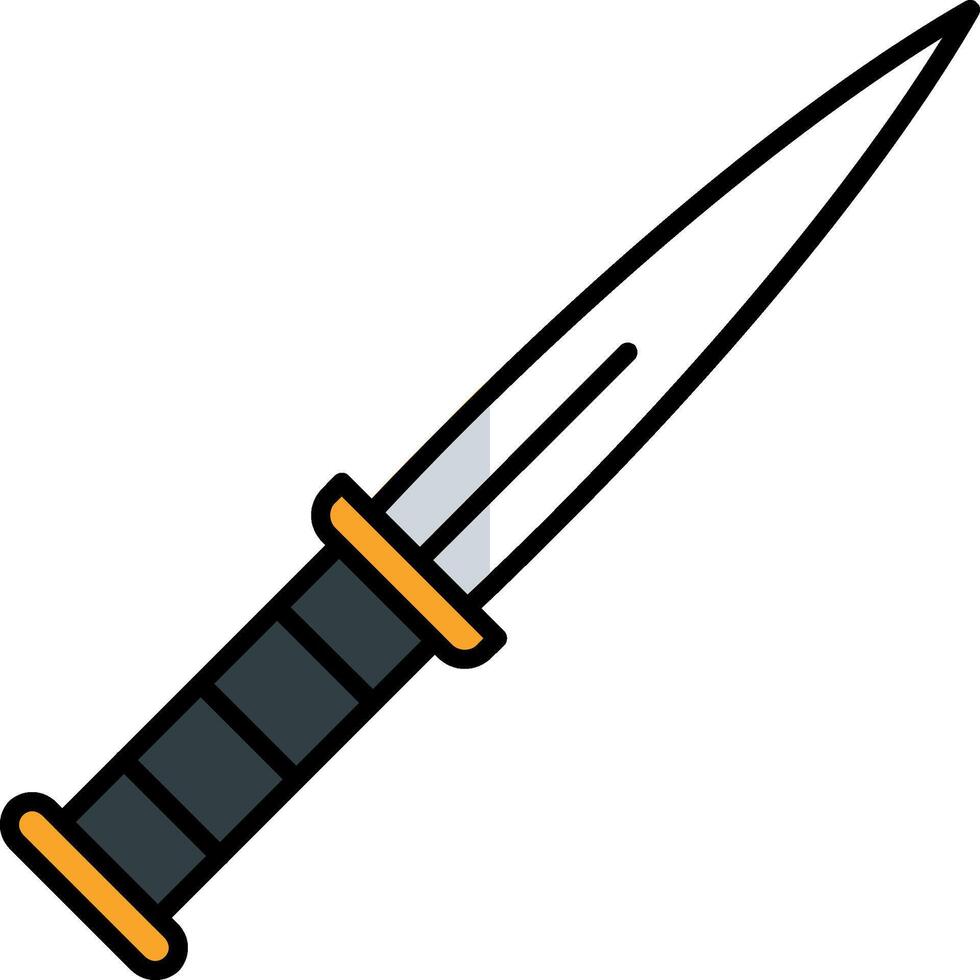 Dagger Filled Half Cut Icon vector