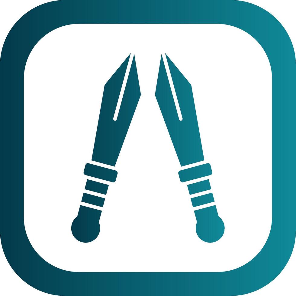 Sword Glyph Gradient Round Corner Icon vector