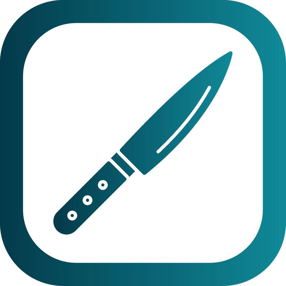 cuchillo glifo degradado redondo esquina icono vector