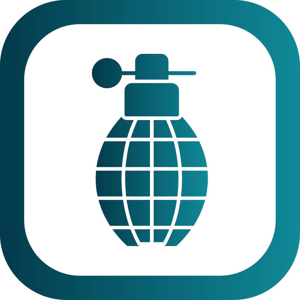 Grenade Glyph Gradient Round Corner Icon vector