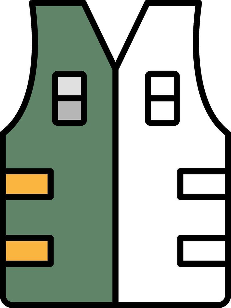 Bullet Proof Vest Filled Half Cut Icon vector