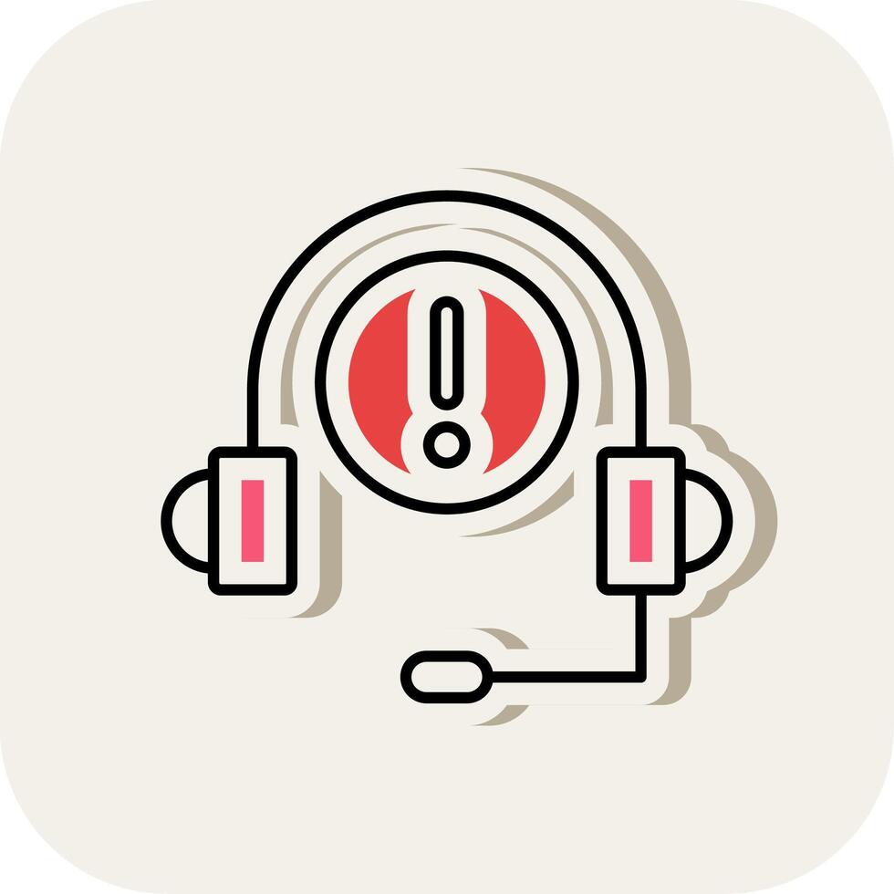 Help Line Filled White Shadow Icon vector